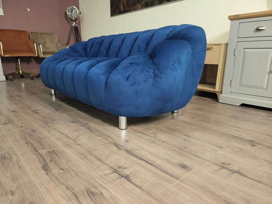 Син диван тройка от плат кадифе