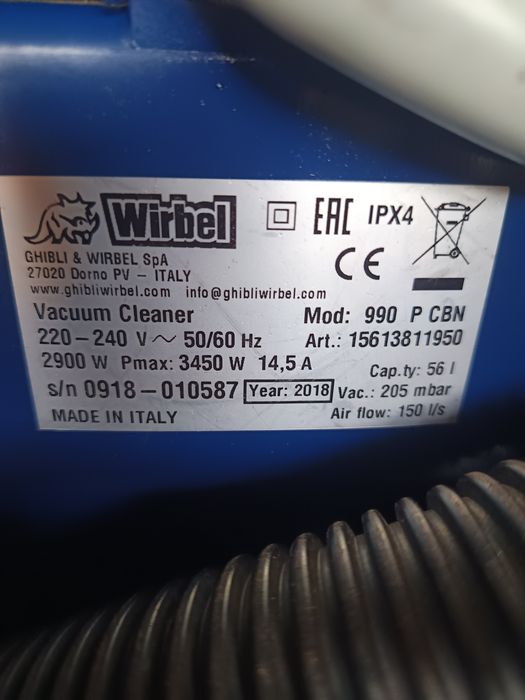 Професионална прахосмукачка Wirbell