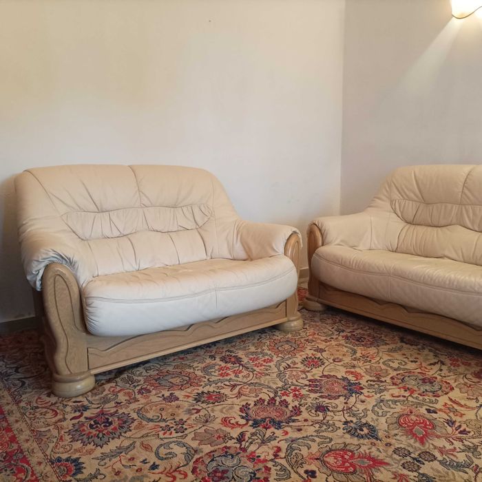 Дивани двойка естествена кожа