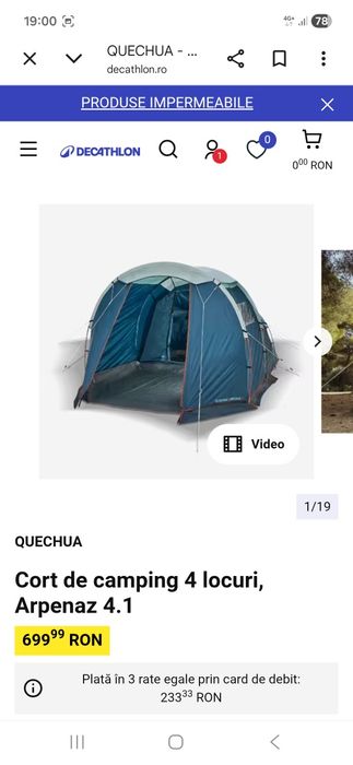 Cort 4 persoane Decathlon.