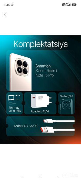 Redmi note 15 pro yangidek turibdi