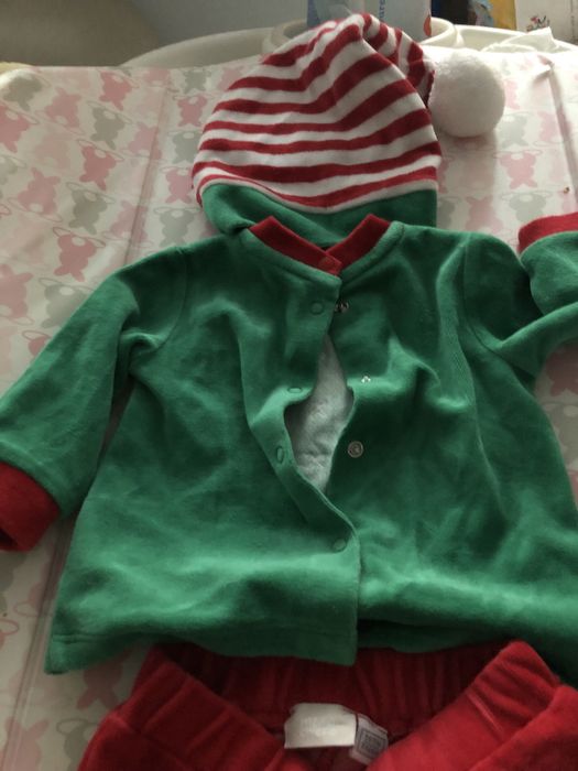 Costum bebe Spiridus / Elf Mos Crăciun Chicco marimea 56 3 luni