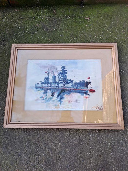 tablou acuarela semnat Morariu Silviu datat 1958