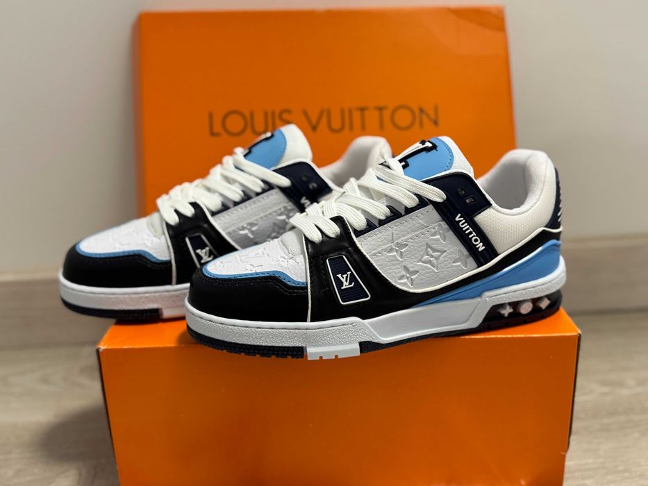 Adidasi Louis Vuitton Trainer Sneaker LV BlueWhite Produs Nou-Full Box