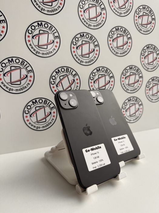 iPhone 15 - 128GB - Negru - 100% - Impecabil - Garantie