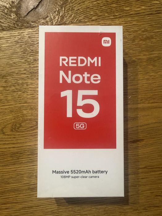 Чисто нов Xiaomi Redmi 15 Note 5G 8GB RAM 256GB Син. (Запечатан, 2г. Гаранция към А1) + безжични слушалки подарък