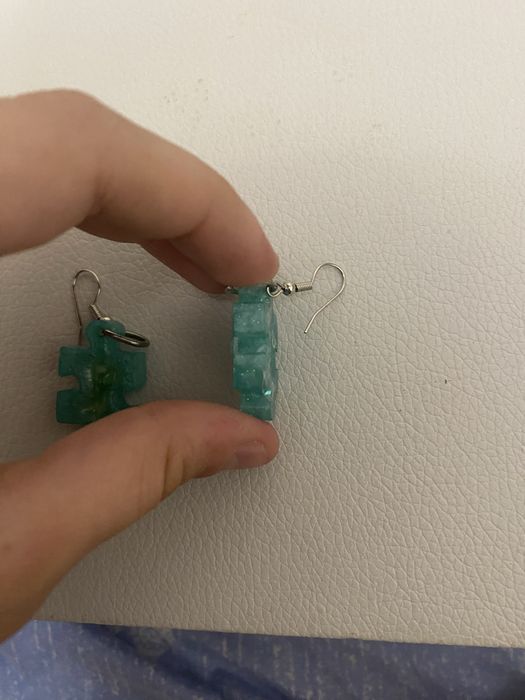 серьги самодельные пазл