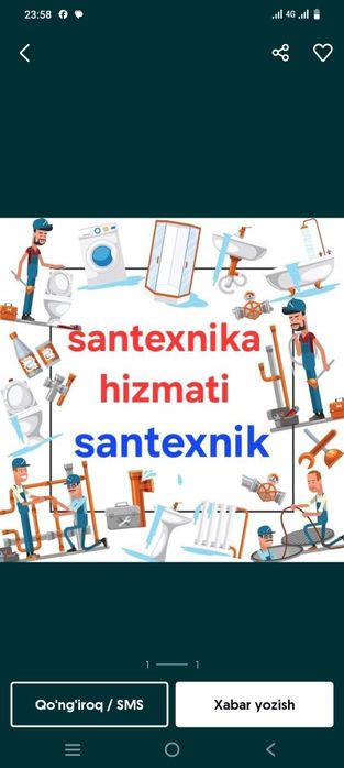 Santexnik xizmati 24/7 santexnik master