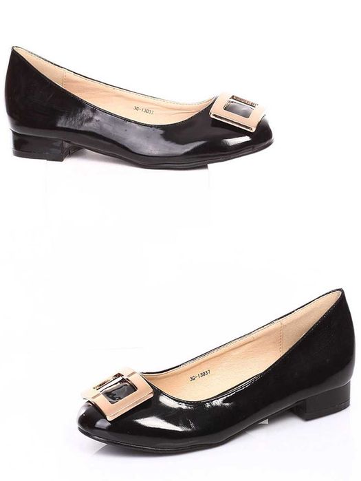 Дамски обувки лак в черен цвят