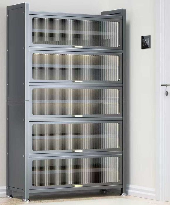 Шкаф для обуви из металла в коридор современный дизайн