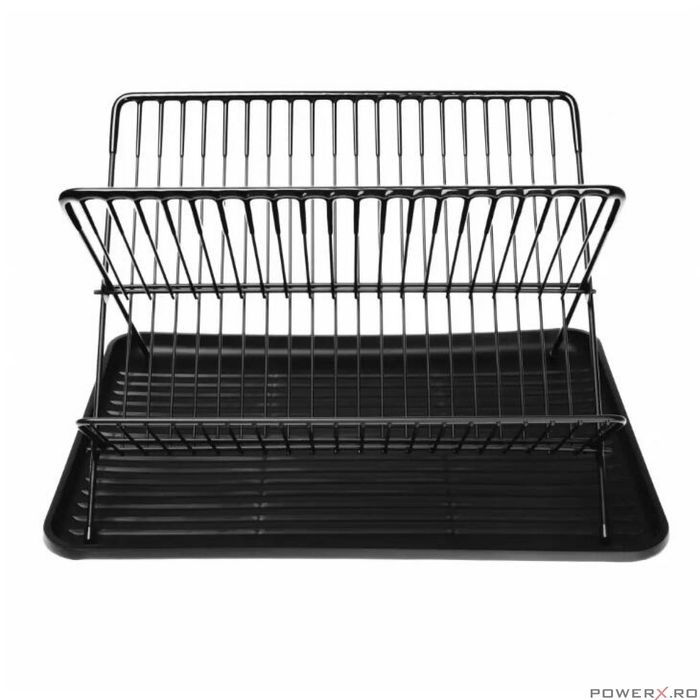 Suport pentru vase cu tavita, negru, 43x32x25,5 cm Kinghoff