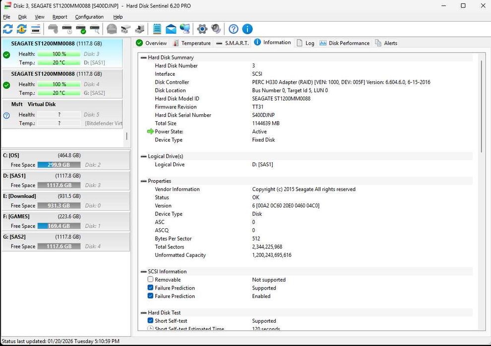 Controler Dell PERC H330 + cablu SAS SFF-8643/848+2x HDD SAS 1.2TB 10K