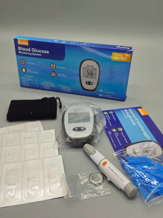 Глюкомер– за измерване на кръвна захар с 20  ленти и 25 ланцета
