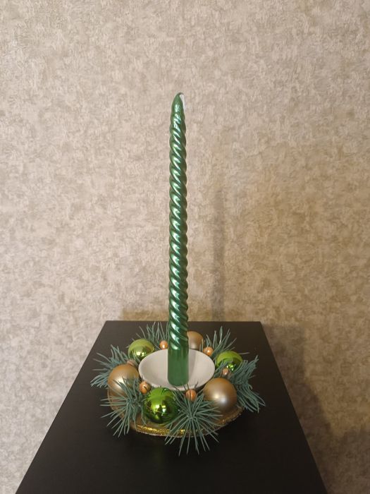 Новогодний венок , полсвечник