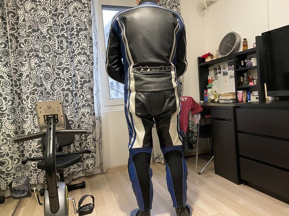 Costum moto piele naturala din două piese