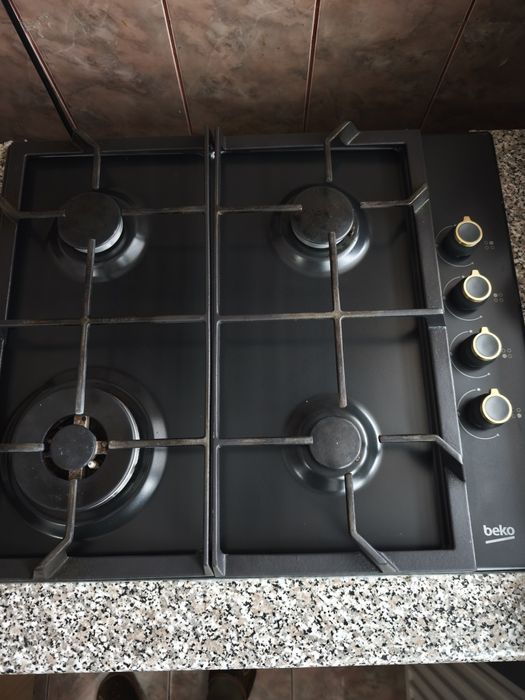 Plita incorporabila BEKO HIGG64125SAR, Gaz, 4 arzatoare, Wok, antracit