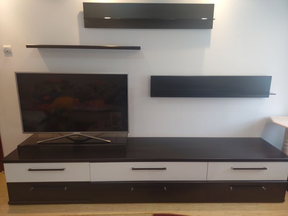 Mobila leaving Lems alb/negru/sticla neagra