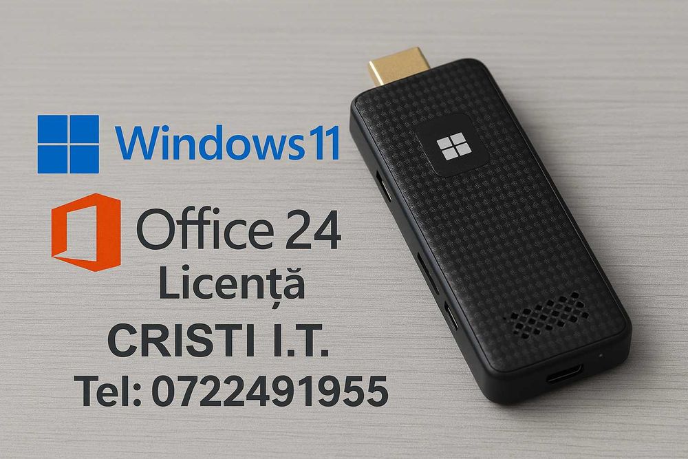 Instalare WINDOWS 11*10 LICENTA TV STREMIO FILME SERIALE4K Imprimanta OFFICE2024 la domiciliul clientului