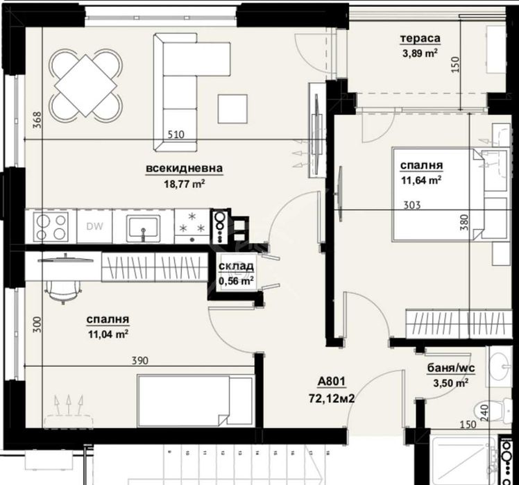 Продава се Тристаен апартамент в Бургас, Изгрев - 72 кв.м за 1195 €/кв.м - Снимка #1