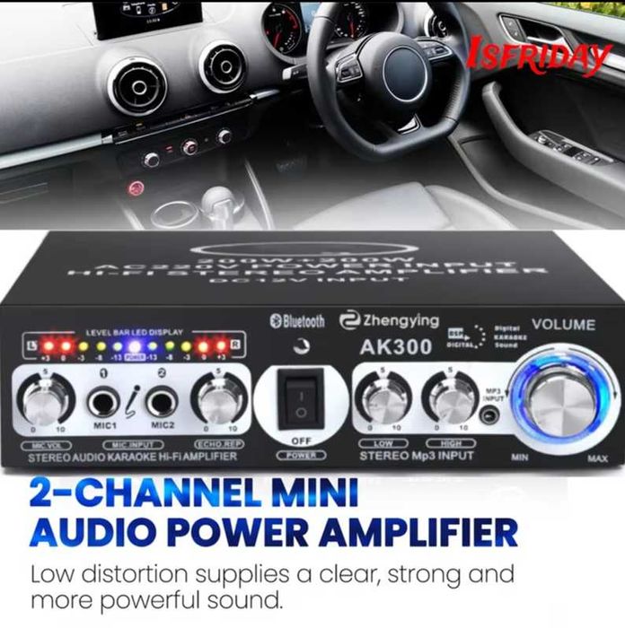 AK300 400 Вт 2 канала 5 0 Bluetooth мини-Hi-Fi 12 В 220 В супер