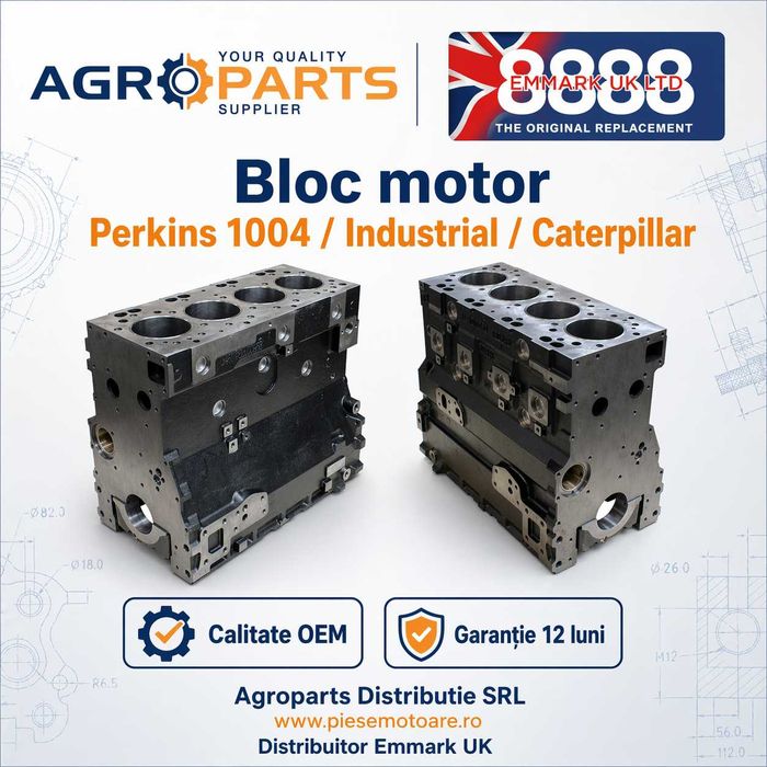 Bloc motor Perkins 1004 Phaser JCB 3CX MF 5400
