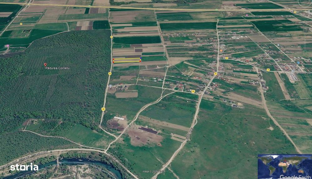 Teren intravilan, 4700 mp, dublu front stradal, la marginea Pădurii Co