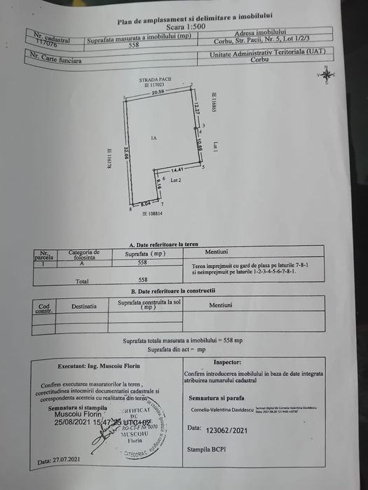 Teren intravilan Corbu