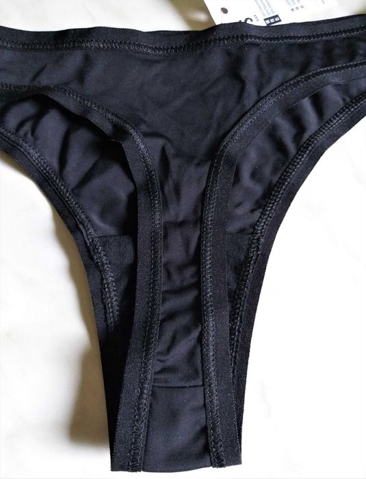 Chiloti tanga sexy/senzuali fete/femei semitransparenti negru mar. S (noi)