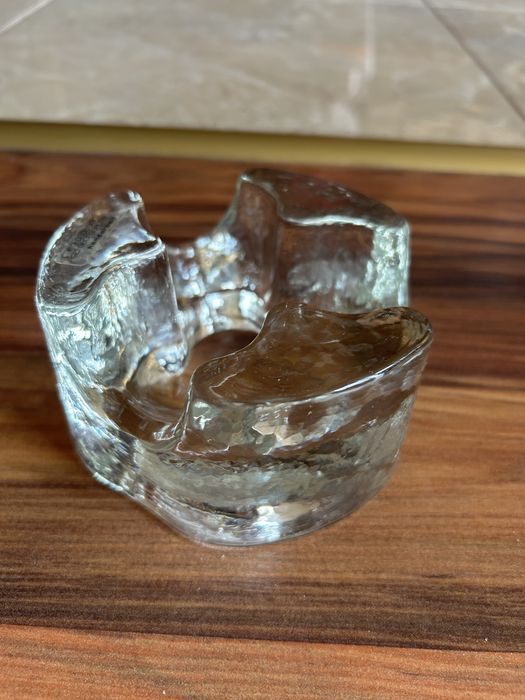 Пепелник стъклен масивен