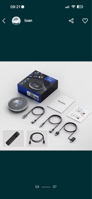 CarPlay wireles Ottocast Picasou 3 AIBox