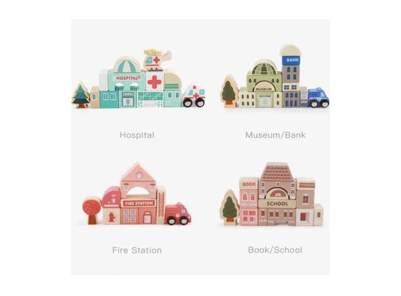 Лего Деревянный конструктор - 115 деталей Magic Color City Есть дост