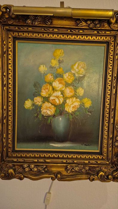 Картина с жълти рози - маслени бои