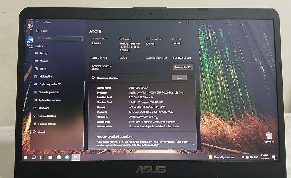 Asus noutbuk sotiladi