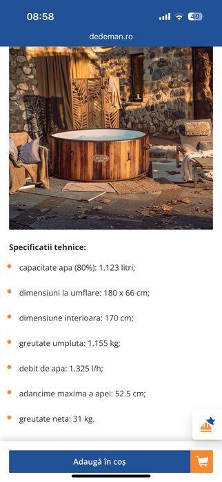 Piscina Lay-Z-SPA Helsinki stare perfecta de functionare