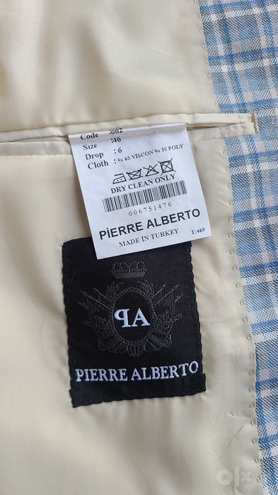 Мужской пиджак Pierre Alberto в клетку (Турция) — размер 46