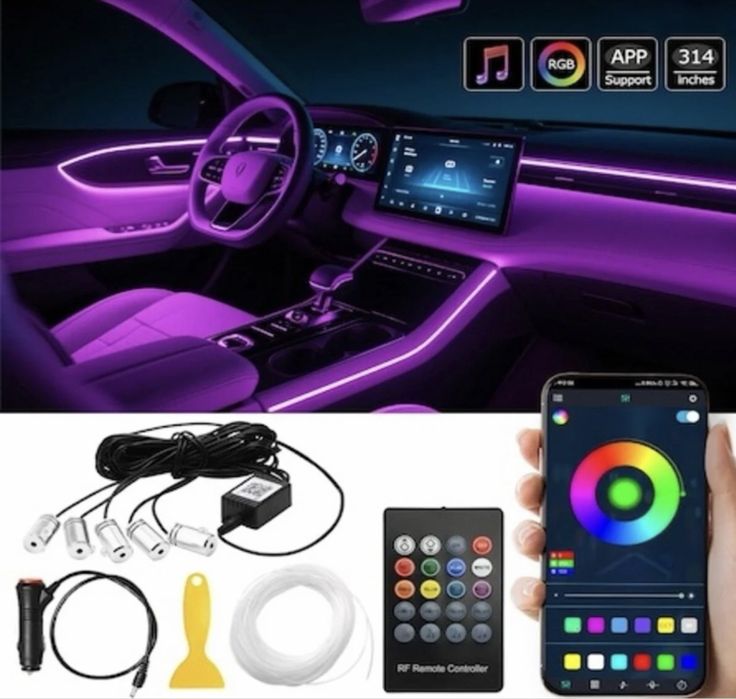 Kit lumini RGB ambientale auto