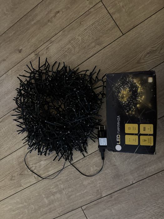 Гирлянда 1000 led, холодный белый (цвет), 15 метров