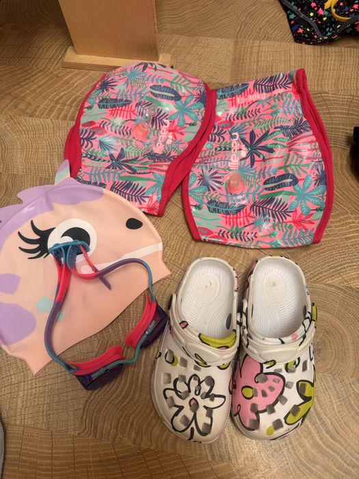 Lot bazin/ piscina costum baie ochelari casca aripiate