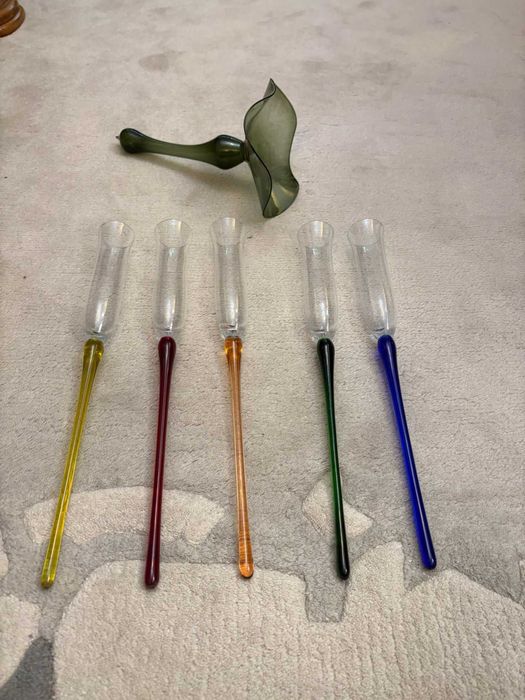 Set sase piese cristal de MURANO Italia bibelouri bibelou statueta ieftin