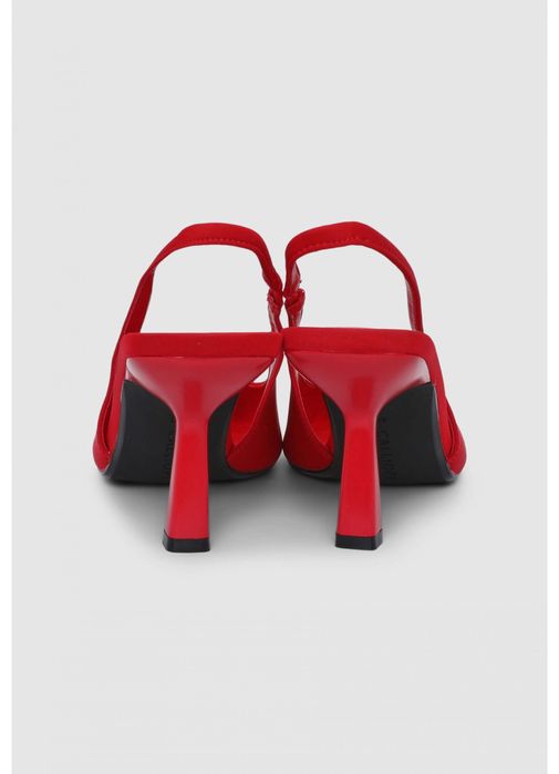 Елегантни червени обувки с отворена пета (Slingback)