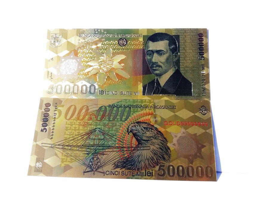 Bancnota 500000 Lei 2000 BNR Ghizari aurie colectie certificat UNC