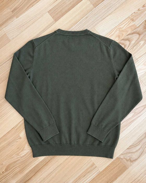 Pulover GANT Mărimea L – 100% Bumbac – Verde Olive – Logo Brodat – Guler Rotund