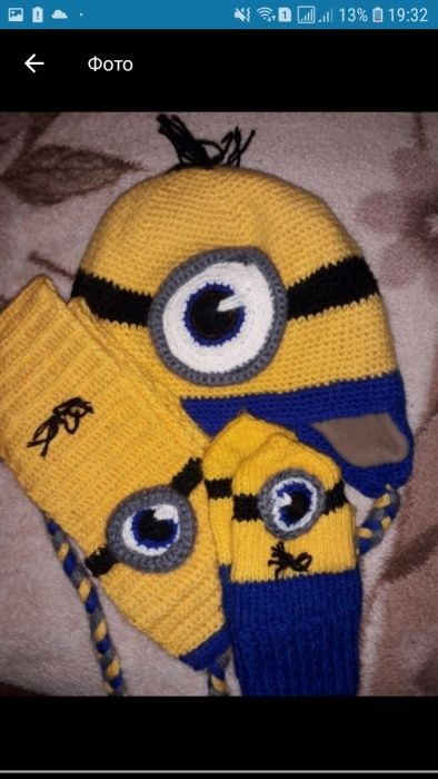 Шапочки зимние ручная работа