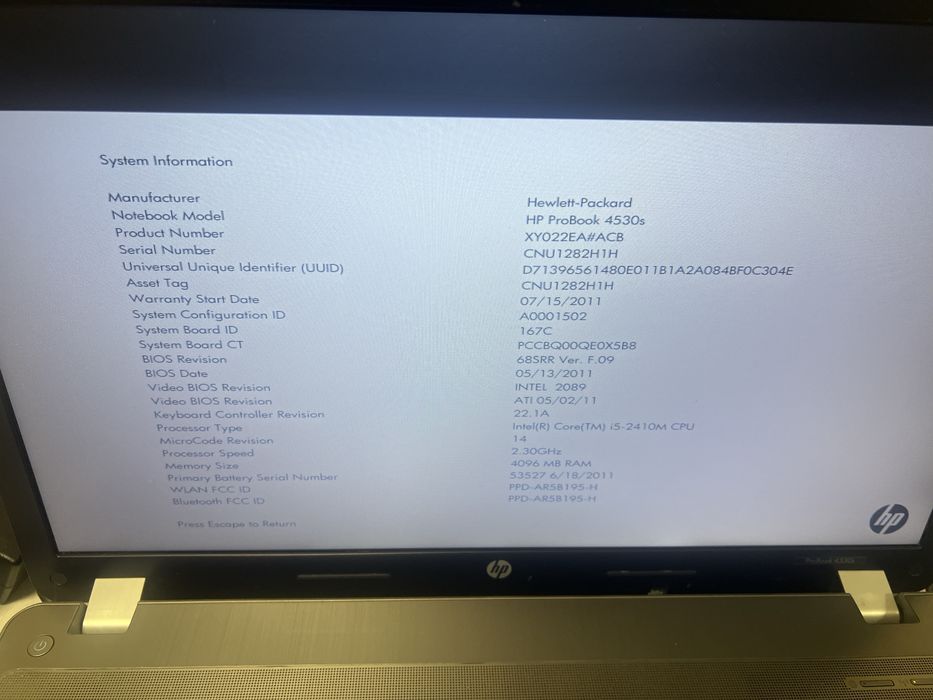 Ноутбук hp i5 4gb 120gb ssd