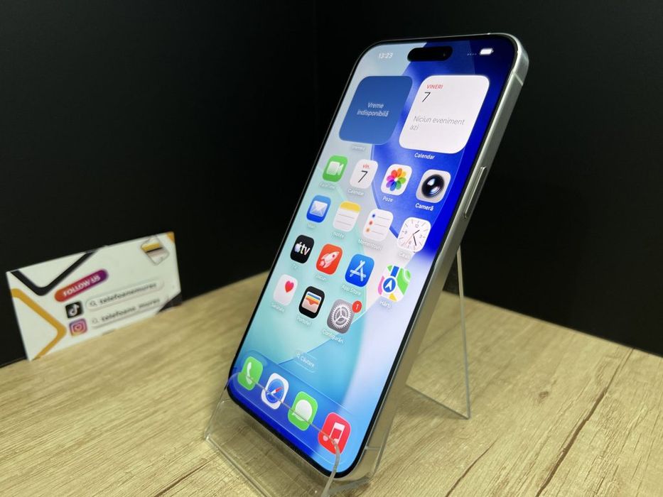 Iphone 15 Pro Max 256Gb White Titanium Second-Hand 3 ani garanție, Tel