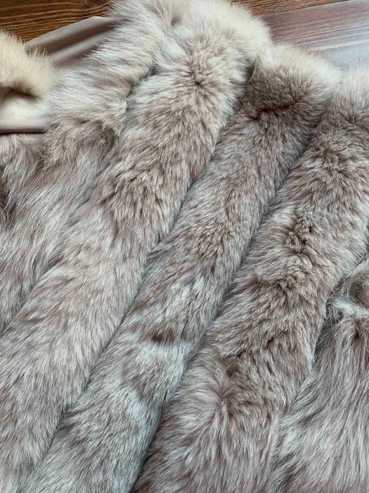 Палто от лисица и естествена кожа