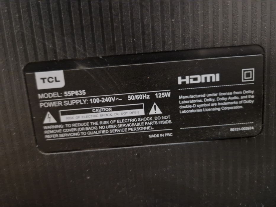 TCL 55P635 экран не работает