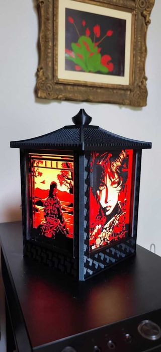 Lampa japoneza Kiyomi, LED, RGB cu telecomanda