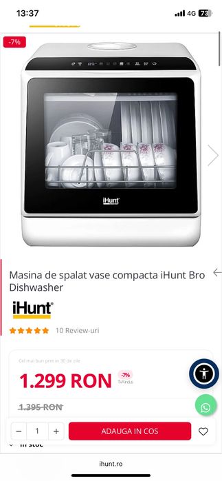 Mașină de spălat vase iHunt Bro compactă - stare foarte bună