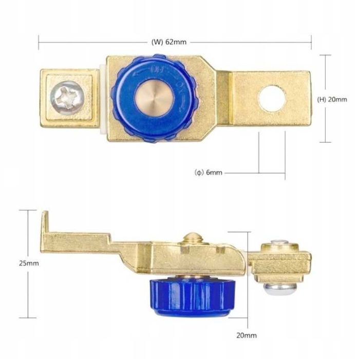 Клема за акумулатор, ключ маса, 12/24V, 175A, минус, до 500А